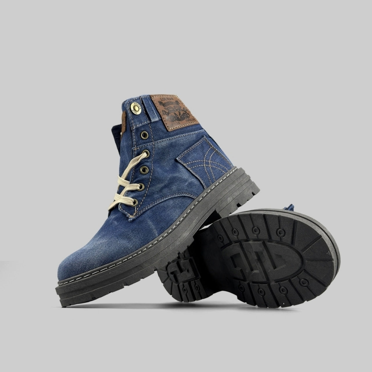 Lace up Denim Boots D0016