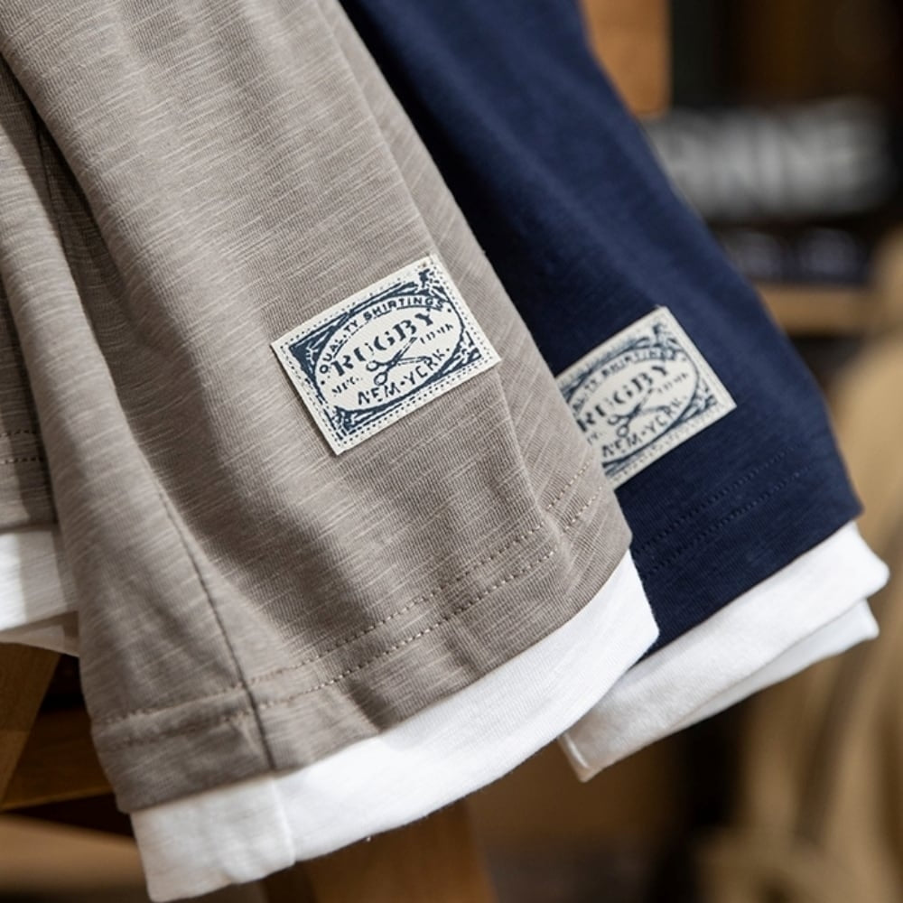 Faux layered casual tops HL2556