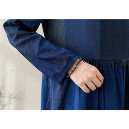 Blue grid one piece D0067