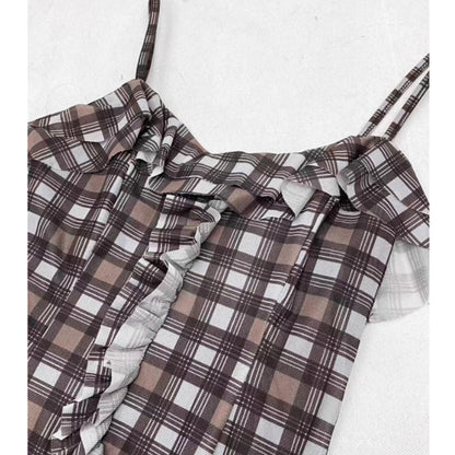 Asymmetric camisole tops E7017