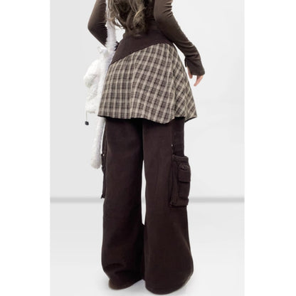 Wide pants with skirt E7047