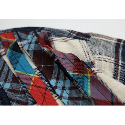 Contrast Color Check Shirt D0062