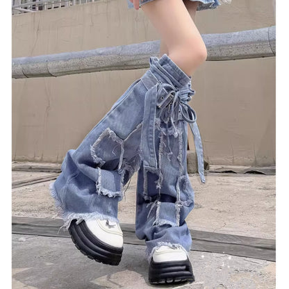 Denim leg warmers D0078