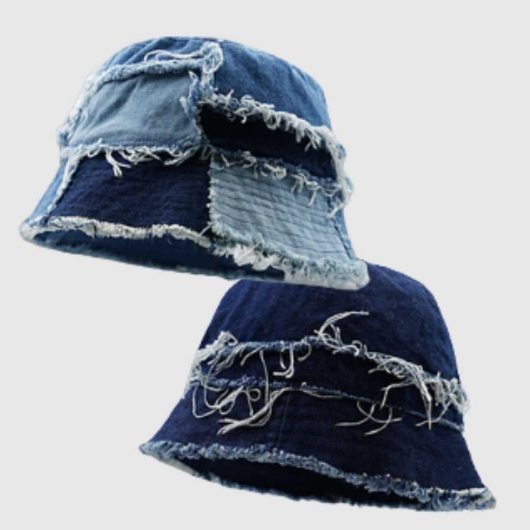 Patchwork denim bucket hat D0002