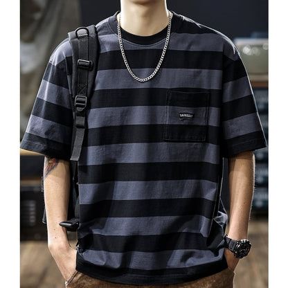 ポケットデザインボーダーTシャツ HL2578