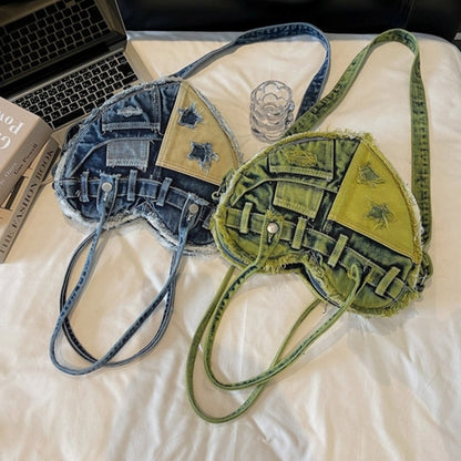 Heart Denim Tote Bag D0031