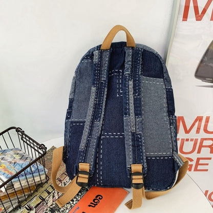 Patchwork Denim Backpack D0035