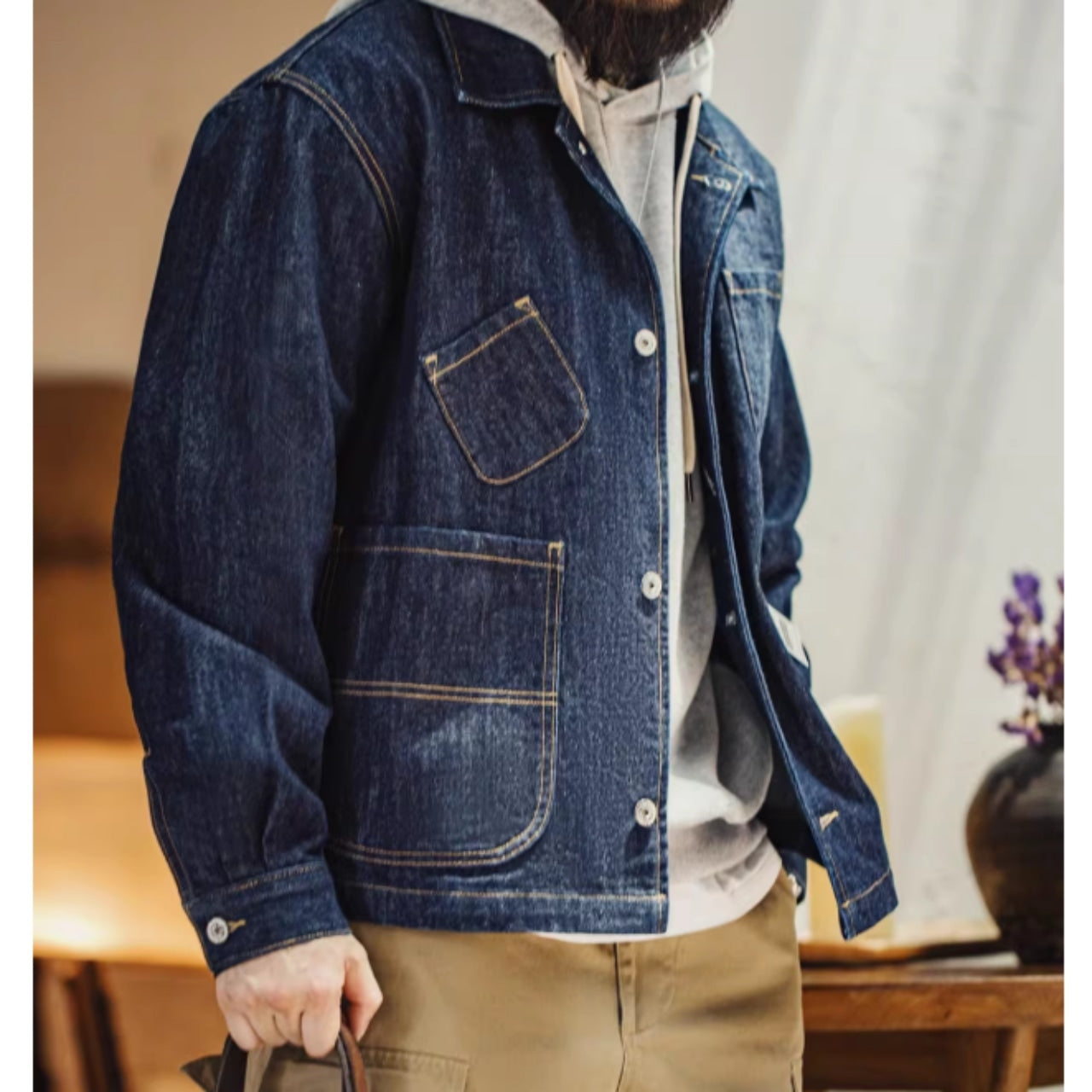 Multi pocket denim jacket D0137