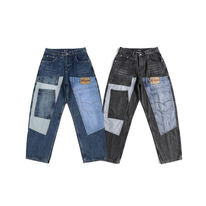 Docked design denim jeans D0092