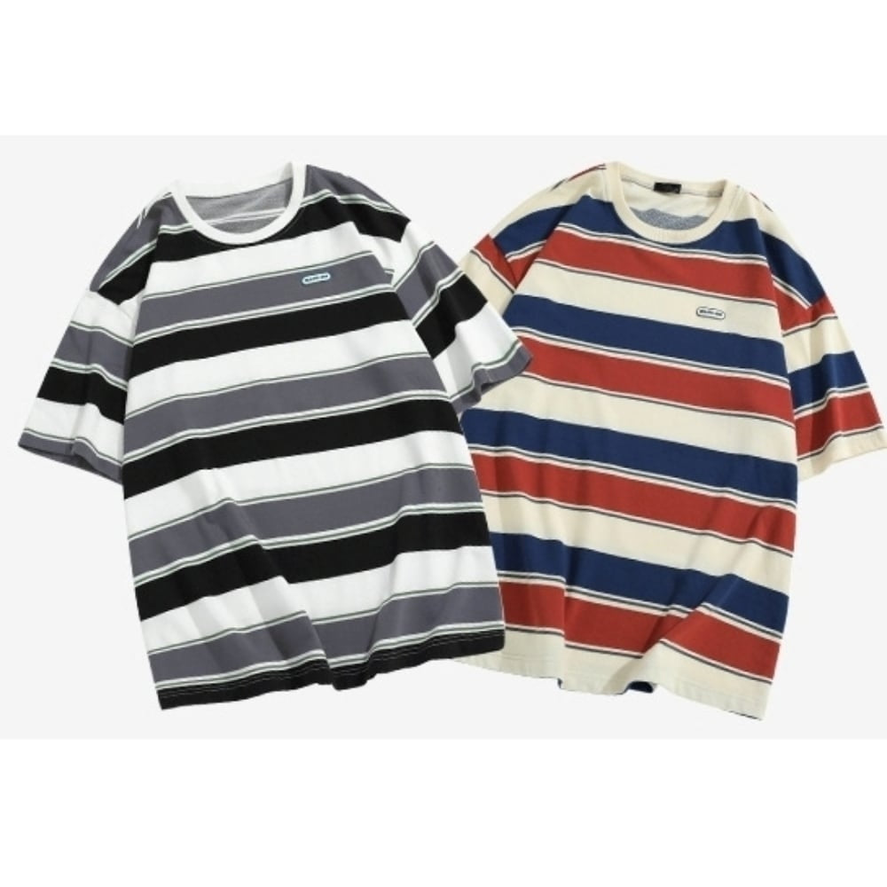 Round neck border T-shirt HL2580