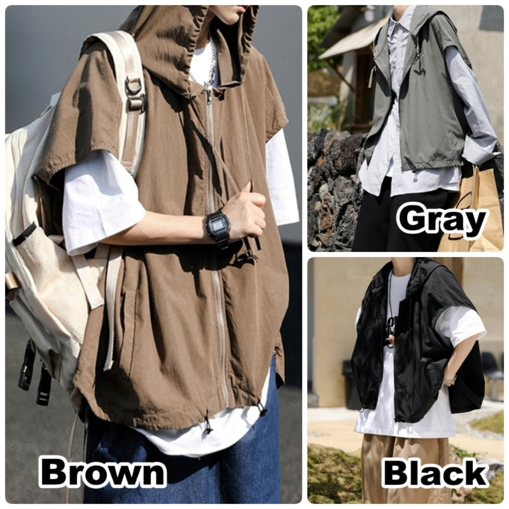 Zip-up vest with hood HL2557