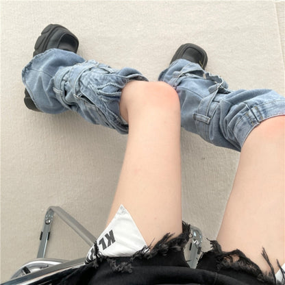 Denim leg warmers D0077