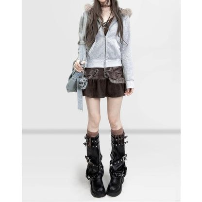 Fleece-lined hoodie E7040