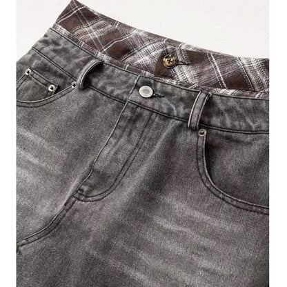 Layered denim skirt E7029