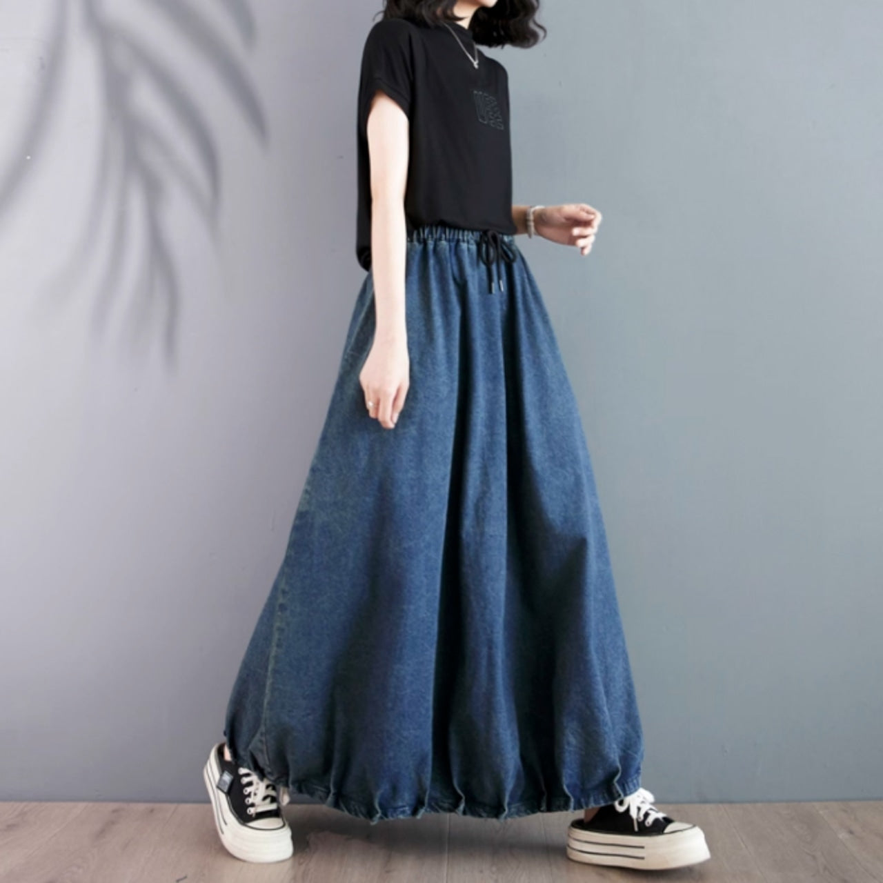 Denim balloon skirt D0072