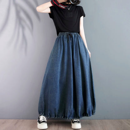Denim balloon skirt D0072