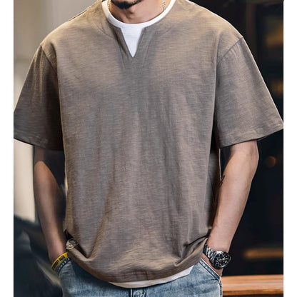 Faux layered casual tops HL2556