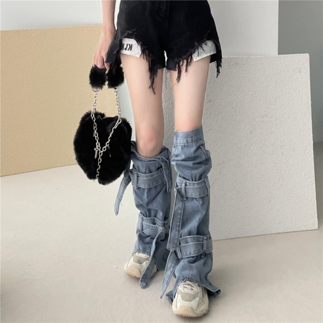 Denim leg warmers D0077
