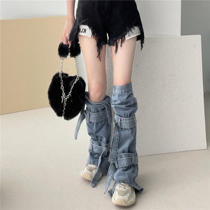 Denim leg warmers D0077