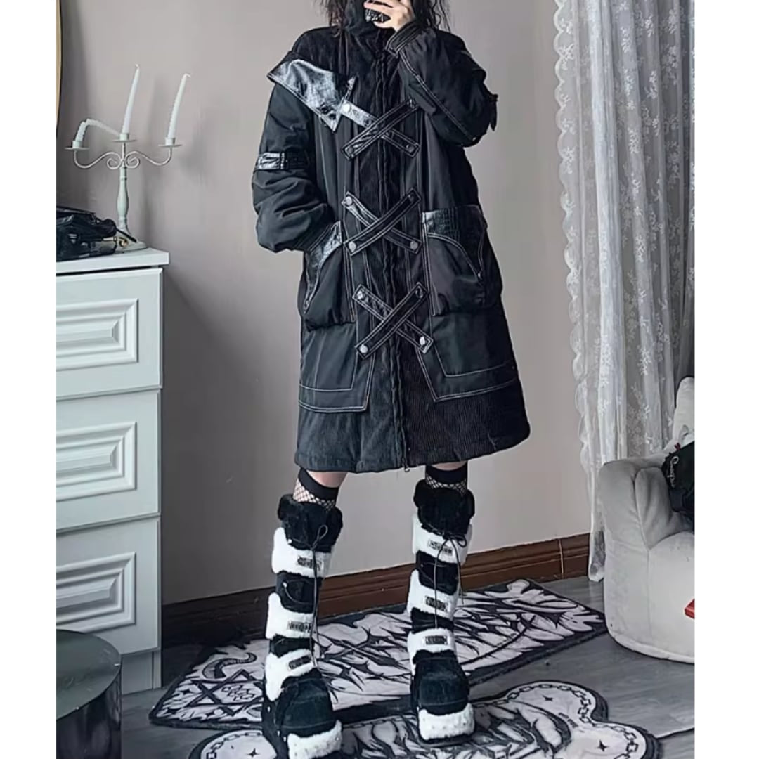 Stand collar padded coat E7021