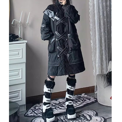 Stand collar padded coat E7021