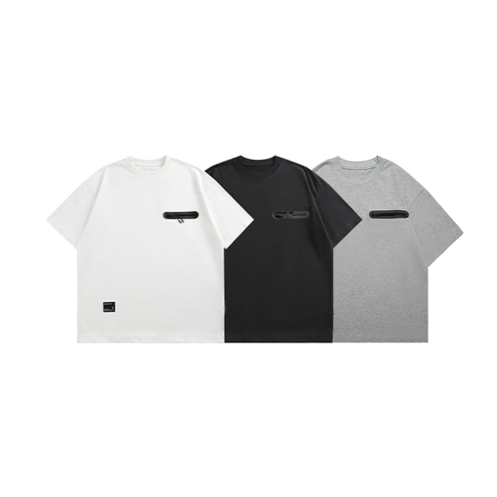 Zipper pocket design T-shirt HL2564