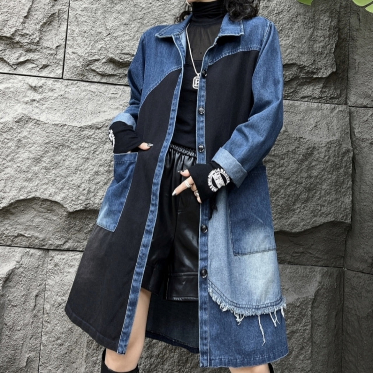 Unique denim coat D0090