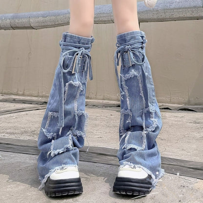Denim leg warmers D0078