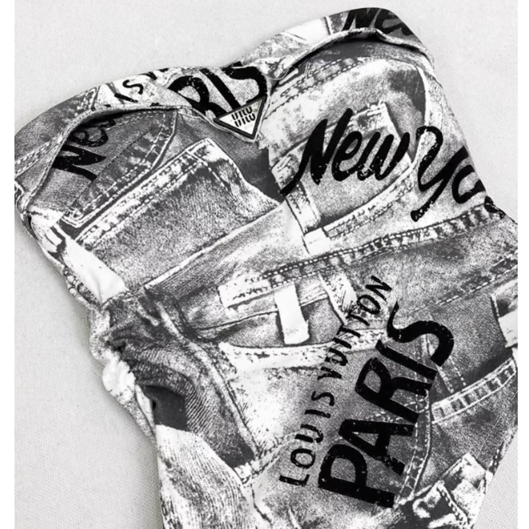 Graphic print bare top E7046