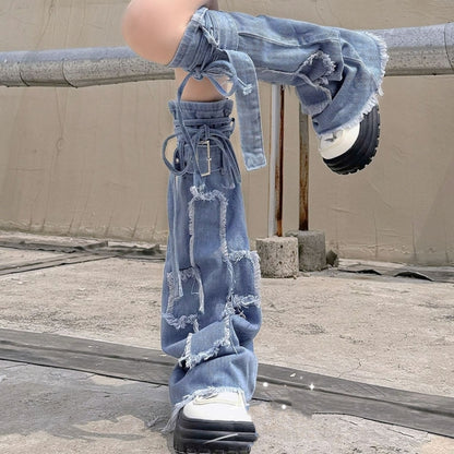 Denim leg warmers D0078