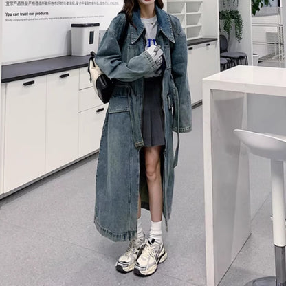 Denim long coat D0083