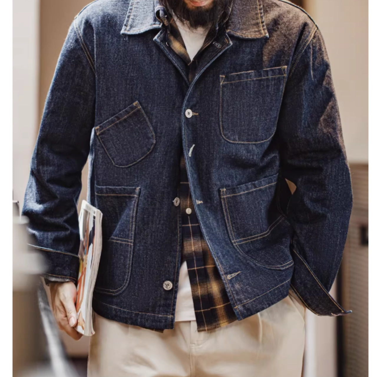 Multi pocket denim jacket D0137