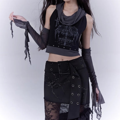 Sleeveless tops with arm warmers E7032