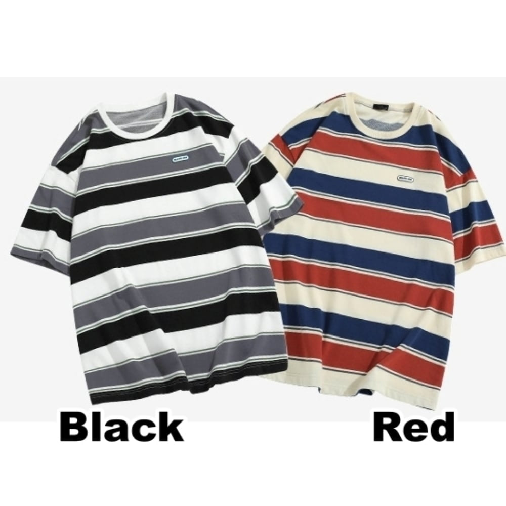 Round neck border T-shirt HL2580