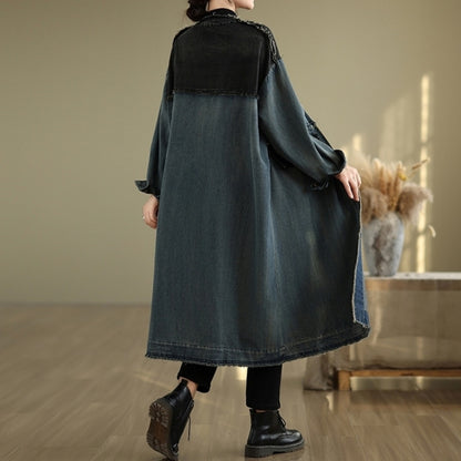 V neck denim coat D0068