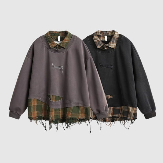 Faux layered damage tops HL2422