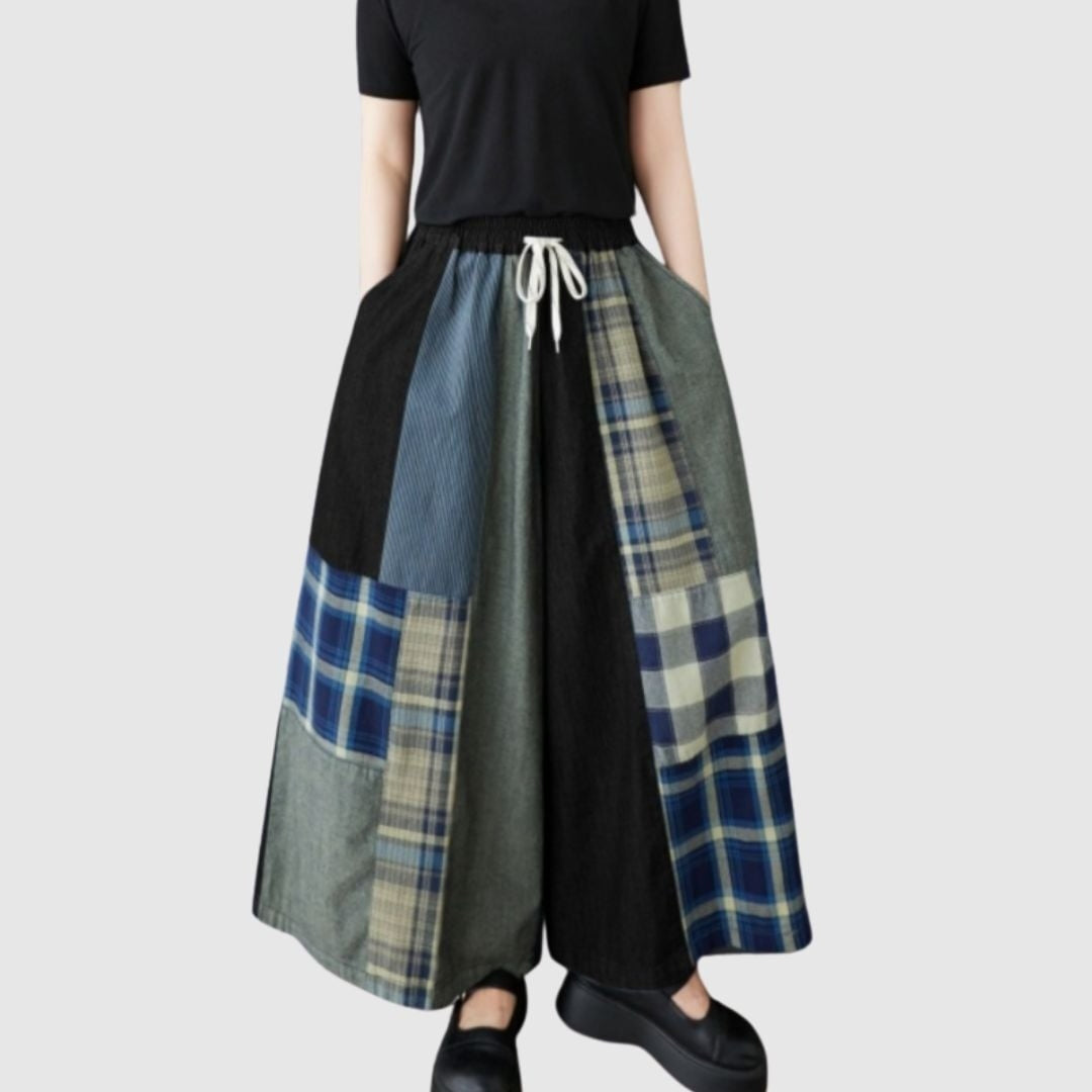 Flare wide denim pants D0021