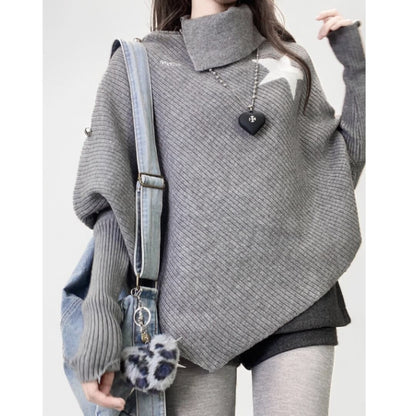 Irregular hem knit tops E7009