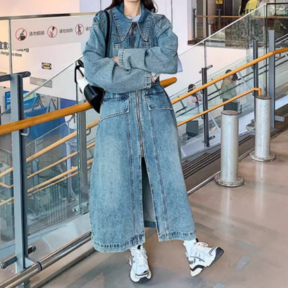 Denim long coat D0083