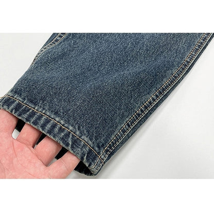 Washed denim straight jeans HL1573