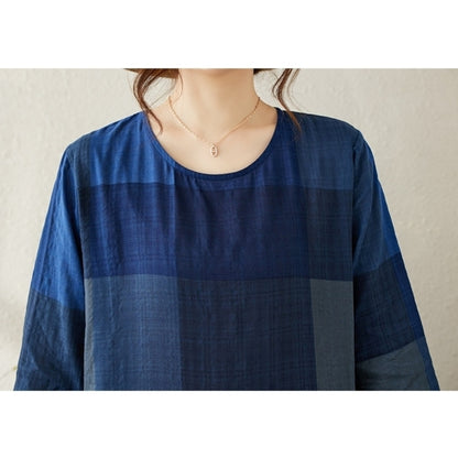 Blue grid one piece D0067