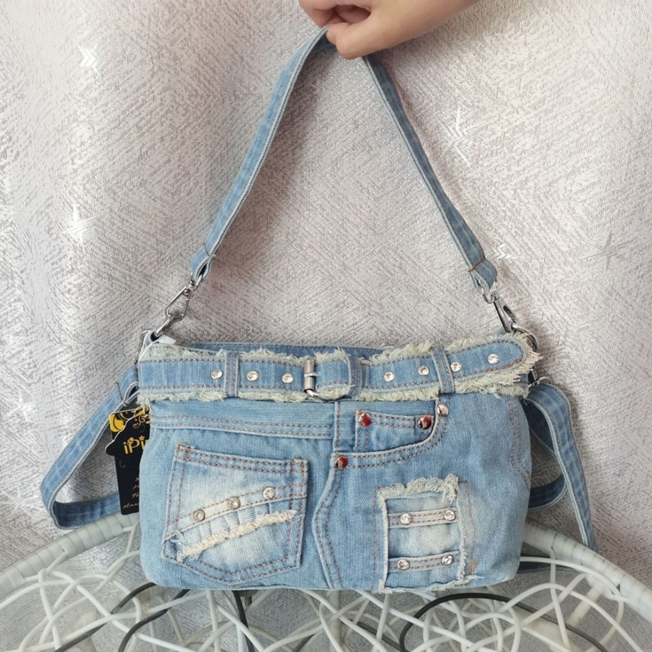 Belt Design Denim Bag D0041