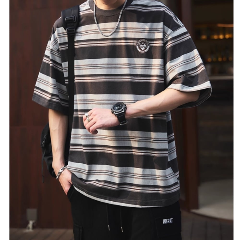 Mixed border T-shirt HL2579