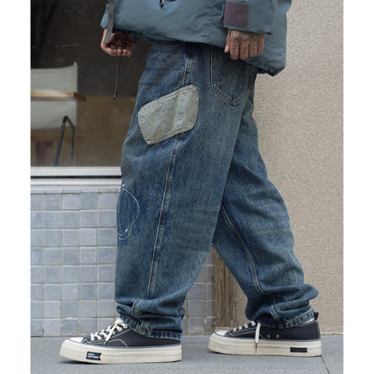 Denim applique jeans D0094