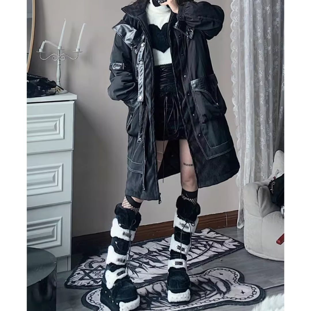 Stand collar padded coat E7021