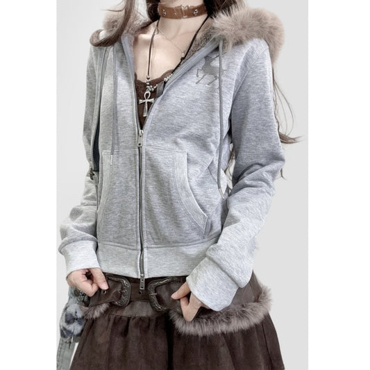 Fleece-lined hoodie E7040