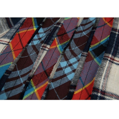 Contrast Color Check Shirt D0062