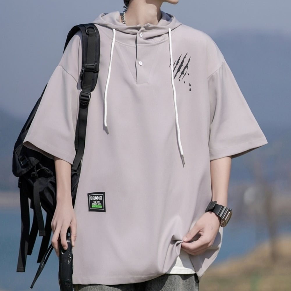 Pullover short sleeve hoodie HL2558