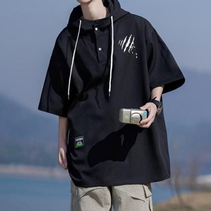 Pullover short sleeve hoodie HL2558