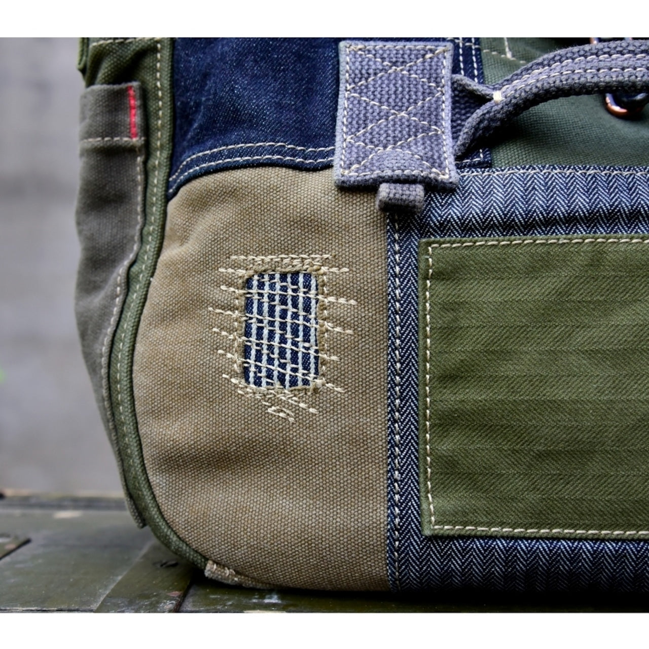 Patchwork Denim Messenger Bag D0033
